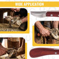 Hoof Knife with Sharpener, 2 PCS Professional Farrier Kit, Curved Stainless Steel Trimming Knife & 400/800 Grit Diamond 