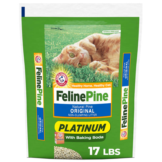 Feline Pine Platinum Non-Clumping Cat Litter, Feline Pine Cat Litter 17lb