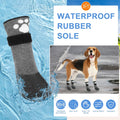 BEAUTYZOO 6 PCS Anti Slip Dog Boots & Paw Protectors for Hot Pavement to Prevent Licking,Waterproof Dog Shoes for Small 