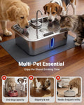 18L/4.76Gal Extra Large Dog Water Fountain with Silicone Mat & 3 Filters