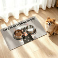 Dog Feeding Mat, Dog Food Mat & Water Bowl Mat, Absorbent Pet Food Dispenser Mat Non-Slip Rubber Backing Quick Dry Pet F