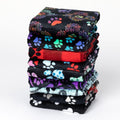 Pet Dog Cat Blanket Ultra Soft Cozy Fleece Paw Print Design Machine Washable Durable for Crates Beds Sofas Travel (Purple Paw Symphony, Medium)