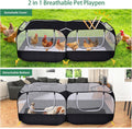 Jhua Small Animals Playpen Pet Cage Tent Large Chicken Run Coop with Detachable Bottom Breathable Transparent Mesh Walls