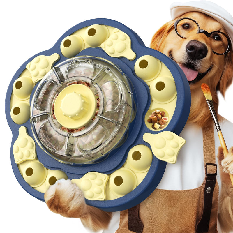 KADTC Dog Puzzle Toy, 3 Levels of Step-by-Step Challenge, Spin to Release Treat Dispenser, Slow Feeder & Mental Stimulation Enrichment Toy for Small Medium Large Dogs