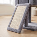 Roypet 32" Cat Tree for Indoor Cats, 2-in-1 Cat House with Sisal Scratching Post & Ramp, 2-Level Cat Tower with Rotatable Feather & Ball Toys, Stable Grey Cat Condo for Small/Medium Cats, Grey