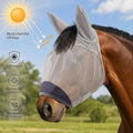 Horse Fly Mask with Ears - UV Protection Fine Mesh Super Comfort Fly Masks for Horses, Adjustable Breathability Horses M