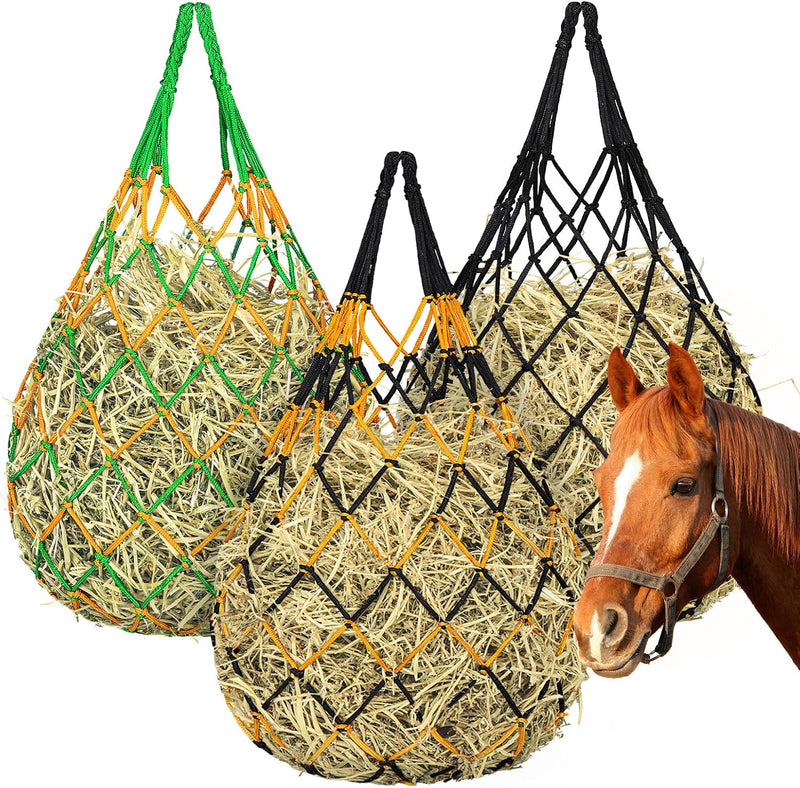 YedsIntu 3 Pcs Hay Bags for Horses, Hay Nets for Horses Goat Sheep,Goat Hay Feeder for Slower Feeding,Strong Load-Bearin