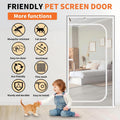 Reinforced Cat Screen Door with Zipper Fits Openings 57x85''