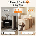Cat Corner Side Table Scratcher, 2-in-1 Couch Protector from Cat Claws with Scratching Posts, Sturdy Wood Frame & Replac