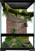 11 Gallon Tall Reptile Glass Tank 12"x12"x18",Pre-Assembled Vertical Terrarium Enclosure with Front Openning Door and To