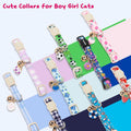 LIONET PAWS 2 Pack Breakaway Cat Collars, Cute Soft Cotton Pink Strawberry & Blueberry Kitten Collars with Bell for Boy Girl Cats