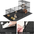 HOOBRO 24 Panels Guinea Pig Cage with Waterproof Mat and Ramp, 57" x 31.5" x 23.6" Loft Design Small Animal Playpen, Rab