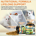 Puyrzoe Cat Probiotics & FOS Chews - Digestive + Gut Support, 500 Crunchy & Creamy Chews, Constipation Relief + Nutrient Absorption + Immune, Daily Probiotics Chews for Cats Kittens (Chicken Shrimp)