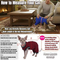 T'CHAQUE Cat Clothes Surgery Recovery Suit for Female Male, Cat Onesie Pet Surgical Pajamas Hind Legs Long Sleeve, Abdom