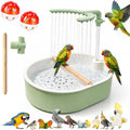 Indoor Bird Bath Fountain, Automatic Dual Rainfall Parrot Shower Bathtub