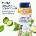 Arm & Hammer 2-in-1 Dog Shampoo and Conditioner, Cucumber Mint, 20 Fl Oz