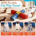 Dr. Fluffyyes Cat Toys - 4-Way Tunnel for Indoor Cats with Peek Hole & 2 Mice - Large Foldable Rainbow Tube with Hanging Ball for Kittens, Rabbits, Small Dogs - Ideal Cat Toy