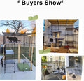 Oneluck 41 Inch Catio Outdoor Cat Enclosure with Super Large Enter Door, Balcony Cat Playpen with Platforms,DIY Outside 