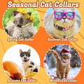 18 Pcs Holiday Cat Collars 4th of July Cat Collars Breakaway with Bell Adjustable Kitten Collar with Plastic Buckle for Holiday Pet Cat Costume,Multicolor