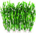 AQUANEAT Fish Tank Artificial Plants, Aquarium Plastic Seaweed Decorations, 11.75Inch Tall Fake Green Accessories, 10 Pa