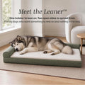 Furhaven The Leaner L-Bolster Orthopedic Chaise for Jumbo XL Dogs, Grid Chenille Bed with CertiPUR-US Certified Foam, Sa