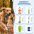 KXB Flirt Pole for Dogs - 47" Extendable Teaser Wand Chase Toy with 6 Lures