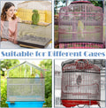 Trinkrittey Adjustable Bird Cage Seed Catcher Net Cover Elastic Band Mesh Cover Black for Parrot Cages