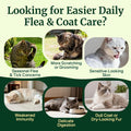 YOTANGO Cat Flea Treatment Crunchy & Creamy Chewables, 500 Chews Natural Flea and Tick Prevention for Cats + Skin and Coat Support, Daily Oral Supplement Chewables for Cats and Kittens (Salmon Flavor)