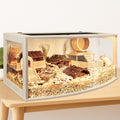 Prolee Hamster Cage Chew Proof Wood, Hamsters Enclosure Openable Top with Curved Design,Waterproof Small Animals Cage wi