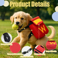 Dog Backpack for Dog, Red Self Carrier Pet Pack with Pockets, Adjustable Hands-Free Travel Hiking Walking Vest, Cute W S