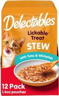 Delectables Lickable Treat Stew Wet Cat Treat with Real Tuna & Whitefish, Food Topper, Hydrating, Grain-Free, No Fillers