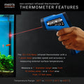 Metris Digital Infrared Thermometer for Aquarium Fish Tank, Reptile, Snake, Terrarium Accessories, Automotive, Laser Tem