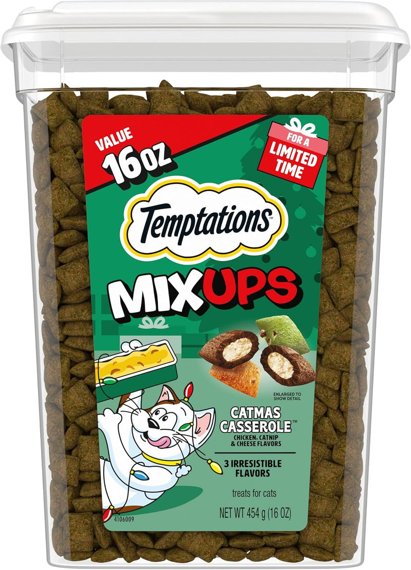 Temptations MixUps Crunchy and Soft Cat Treats, Catmas Casserole, 16 oz