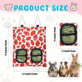 3 Pcs Rabbit Hay Feeder, 2-Hole Hanging Guinea Pig Hay Bags Washable Bunny Hay Bag for Rabbits, Chinchillas, Hamsters, S