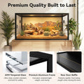 120 Gallon Reptile Enclosure 48" x 24" x 24", Front Opening Reptile Enclosure with Tempered Glass Doors, Safety Lock & S