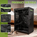 Cat Cage Cover 3 Tier, Waterproof Catio Cover for Outdoor Enclosure, Heavy Duty Weatherproof Cat Playpen Kennel Cover with Roll-up Ventilation Windows, Fits 37" L x 23.5" W x 50" H, Black