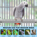 KATUMO Parrot Perch - Stainless Steel African Grey Perch Bird Cage Accessories for Small to Large Parrots (11.8 x 1.2 in