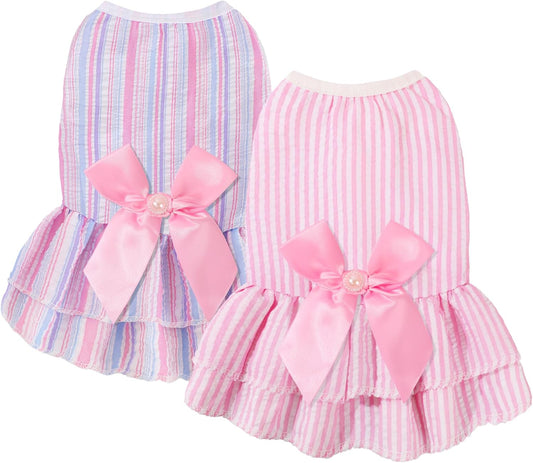 Dog Dress, Cute Pet Princess Dresses with Bright Color Design, Sweet Bowknot, Dog Clothes for Small Dogs Girl, Breathabl