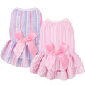 Dog Dress, Cute Pet Princess Dresses with Bright Color Design, Sweet Bowknot, Dog Clothes for Small Dogs Girl, Breathable & Lightweight, for Spring Summer, 2 Pack (Pink Purple, X-Small)