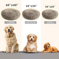 Muddy Mat®Cloud K-9 Bed for Dogs & Cats, Soft & Relaxing Donut Dog Bed, Chenille Material, Removable Cover, Washable & Dryer Safe–Beige Medium(35'x35')