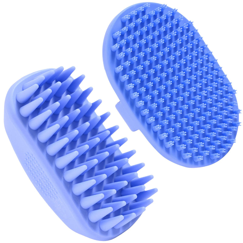 Dog Grooming Bath Brush, Pet Rubber Brush for Shower Scrubbing & Soothing Massage, Ideal for Long & Short Haired Dogs and Cats, Essential Puppy Accessories, 2 Pack [We Love Doodles]