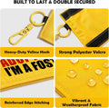 Yellow Adopt Me Dog Leash Sleeve Warning Wrap with Hook Carabiner