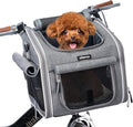 Dog Bike Basket, Expandable Soft-Sided Pet Carrier Backpack with 4 Open Doors, 4 Mesh Windows for Small Dog Cat Puppies-