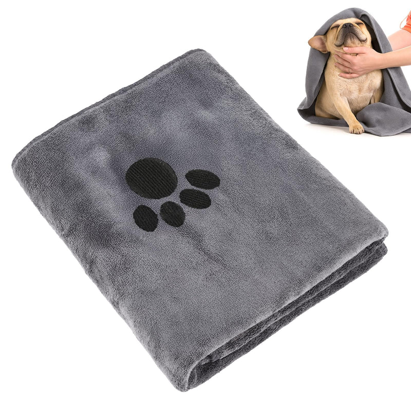 Opvixi Dog Towels for Drying Dogs Large, Absorbent Microfiber Dogs Bath Towel, 40 x 24 Inch Soft Pet Grooming Towel, Dog Shower & Bath Supplies(Grey)
