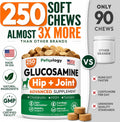 Glucosamine for Dogs - 250 Chews with Chondroitin - Hip and Joint Supplement with MSM - Turmeric - Omega 3 - Joint Pain Relief - Advanced Support for Dog Health - For Large, Medium & Small Breeds