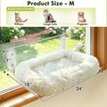 Zoratoo Foldable Cat Window Perch, Widened Cushion Cat Bed for Large Cats
