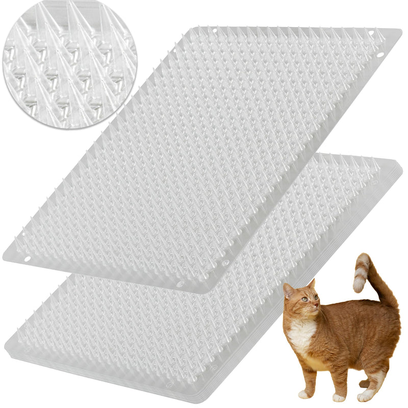 BYTEBAY 12 Pack Cat Repellent Outdoor/Indoor Scat Mat for Cats&Dogs, Keep Away Pest Plastic Mats with Spikes,16 x 13 Inches
