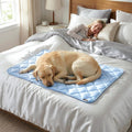 ZOMISIA Dog Cooling Mat for Extra Large Dogs, Q-Max>0.5 Thin Breathable Crate Pad for Pet, Portable Washable Kennel Pad for Summer Outdoor, 41x27, Blue