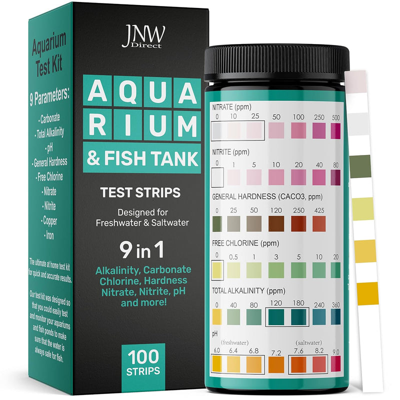 Aquarium Test Strips - 9-in-1 Aquarium Test Kit with eBook - Aquarium Water Test Kit with Quick and Accurate Fish Tank T