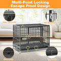 Homey Pet 37" Heavy Duty Stackable Dog Crate with Wheels for Medium Dogs
